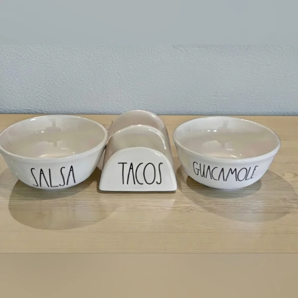 Rae Dunn Taco Holder and Bowls Set - Picture 5 of 5